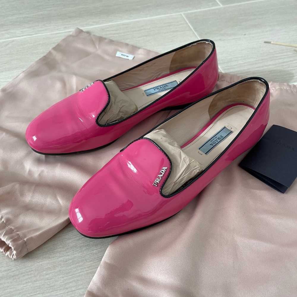 Prada patent flat shoes